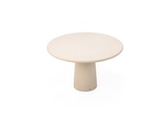Contemporary Round Natural Plaster "Menhir" Table 120cm by Isabelle Beaumont