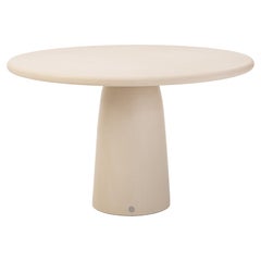 Contemporary Round Natural Plaster "Menhir" Table 120cm by Isabelle Beaumont