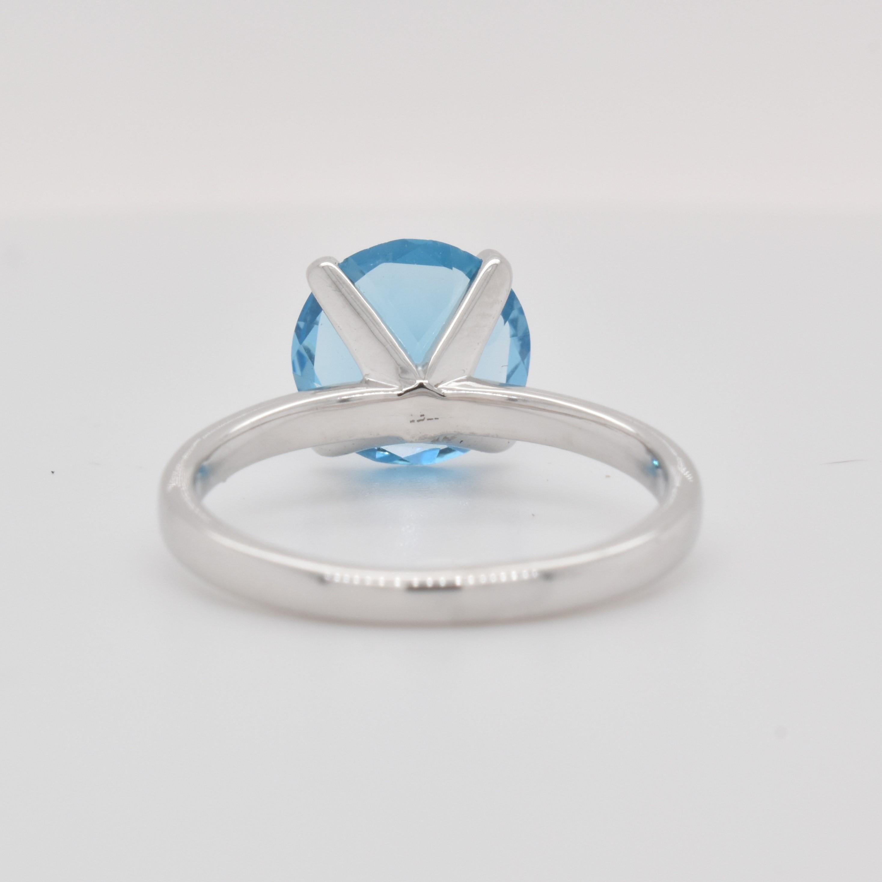 round blue topaz ring