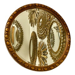 Round Neoclassic Gilt Wood Mirror
