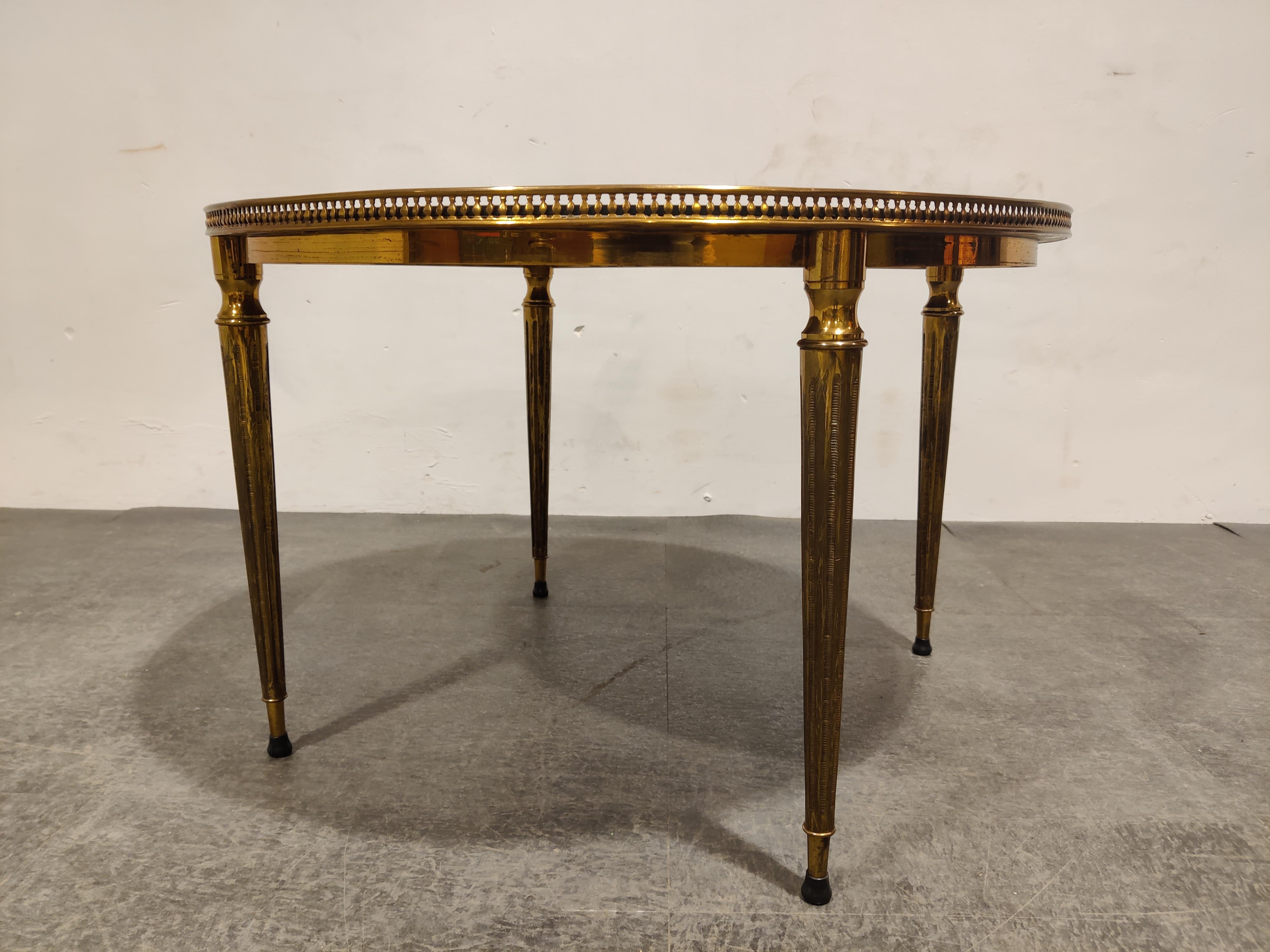 Gilt Round Neoclassical Coffee Table, 1960s