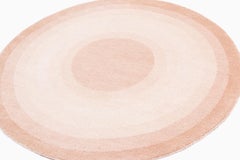 Round Neutral Cream Silk Wool Accessory Rug Jacqueline Bullseye by Joseph Carini