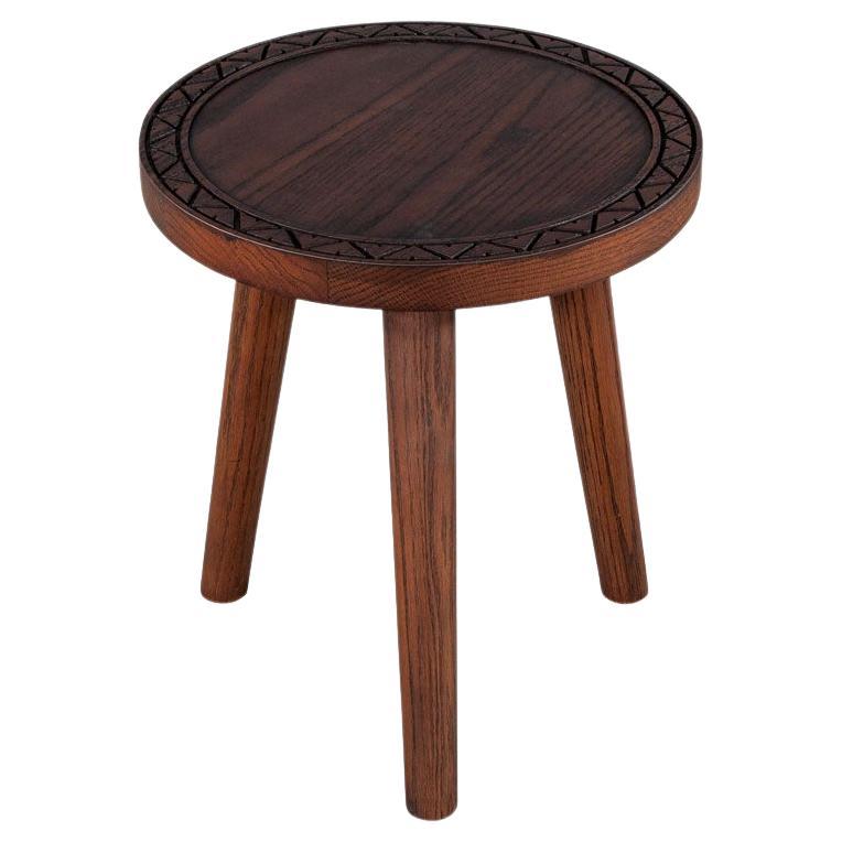Round Oak Accent Table by Ellen Degeneres Villa Drinks Table For Sale
