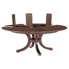 Round Oak Coastal Dining Table