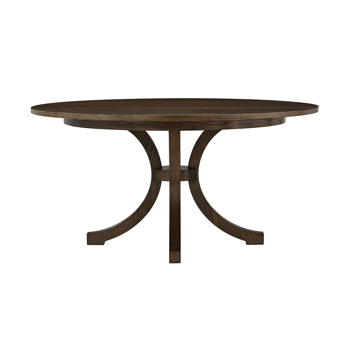 Mesa de Comedor Costera Redonda de Roble Rústico en venta