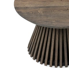 Round Oak Coffee Table, Charcoal / Black
