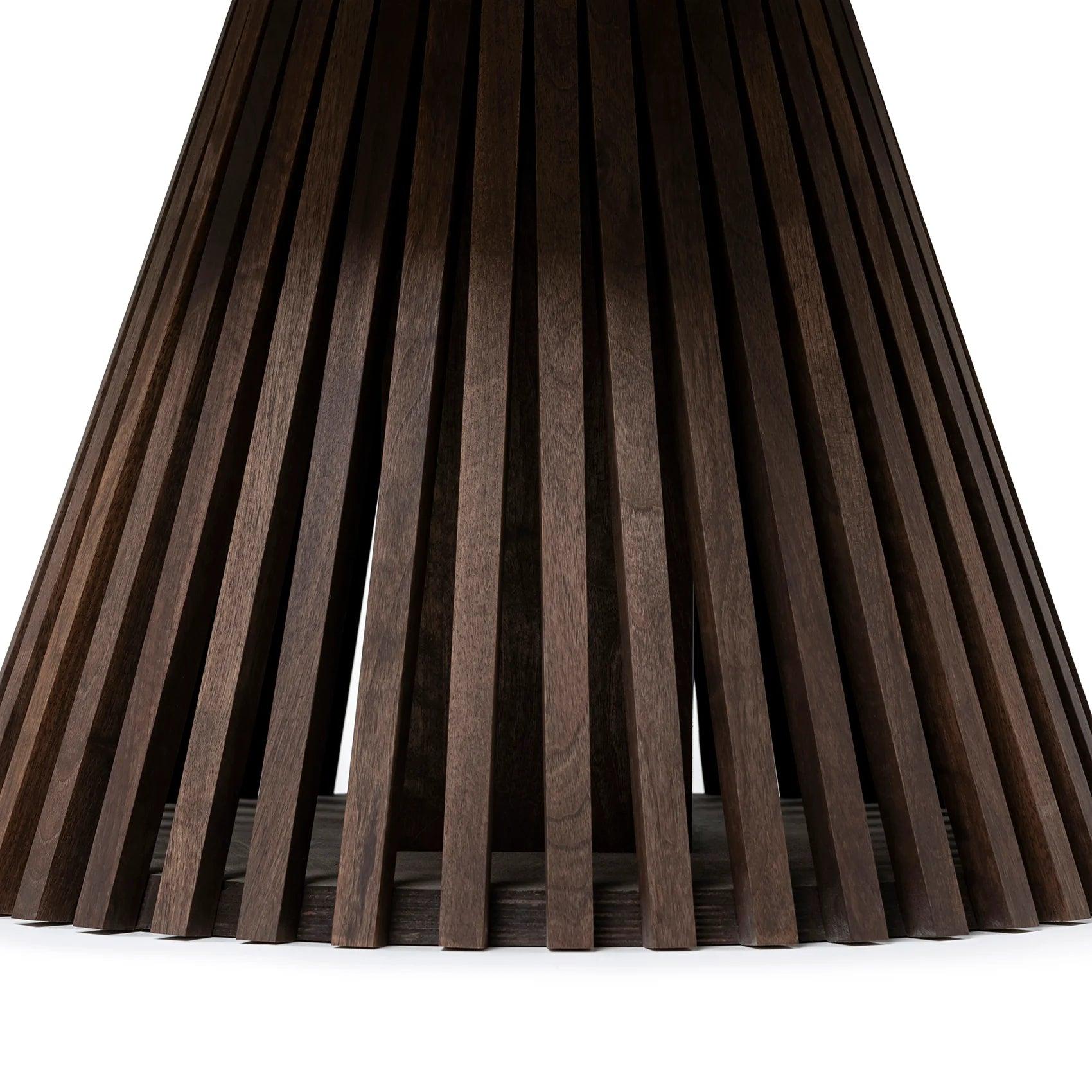 Rustic Round Oak Coffee Table, Chocolate, Wood Leg For Sale