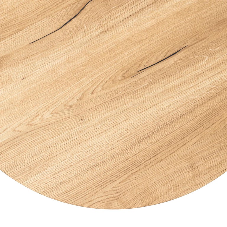 Round Oak Coffee Table, Natural For Sale at 1stDibs