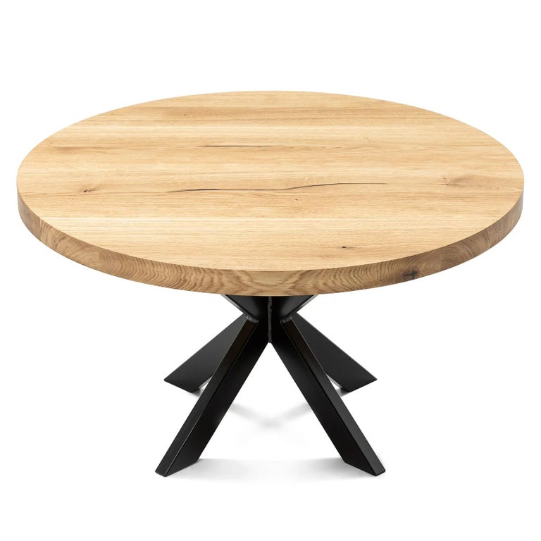 Round Oak Coffee Table, Natural For Sale at 1stDibs