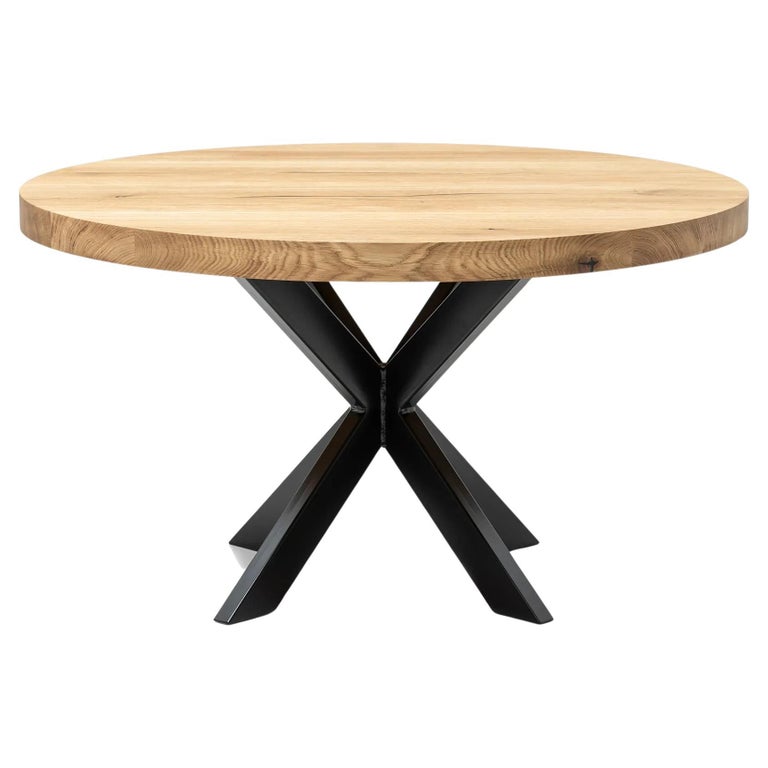 Round Oak Coffee Table, Natural For Sale at 1stDibs