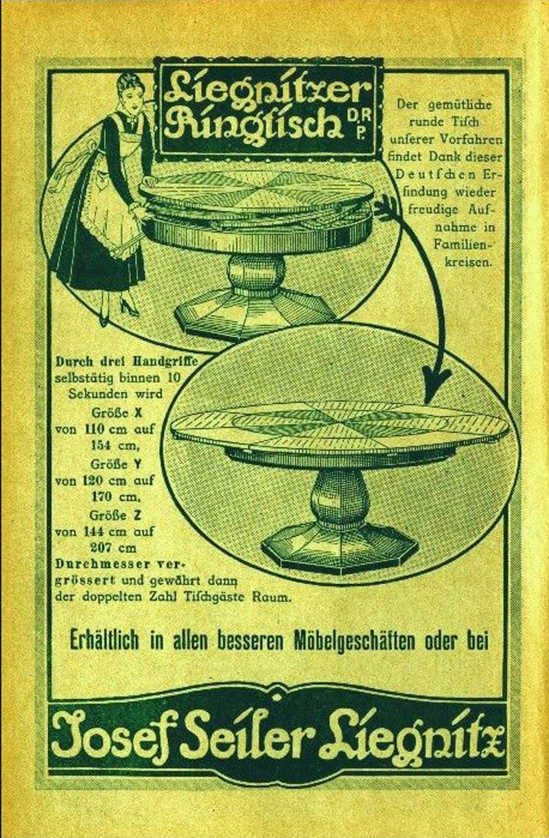 Round Oak Dining Table, Very Rare Enlarging Mechanism, Patented in 1920 9