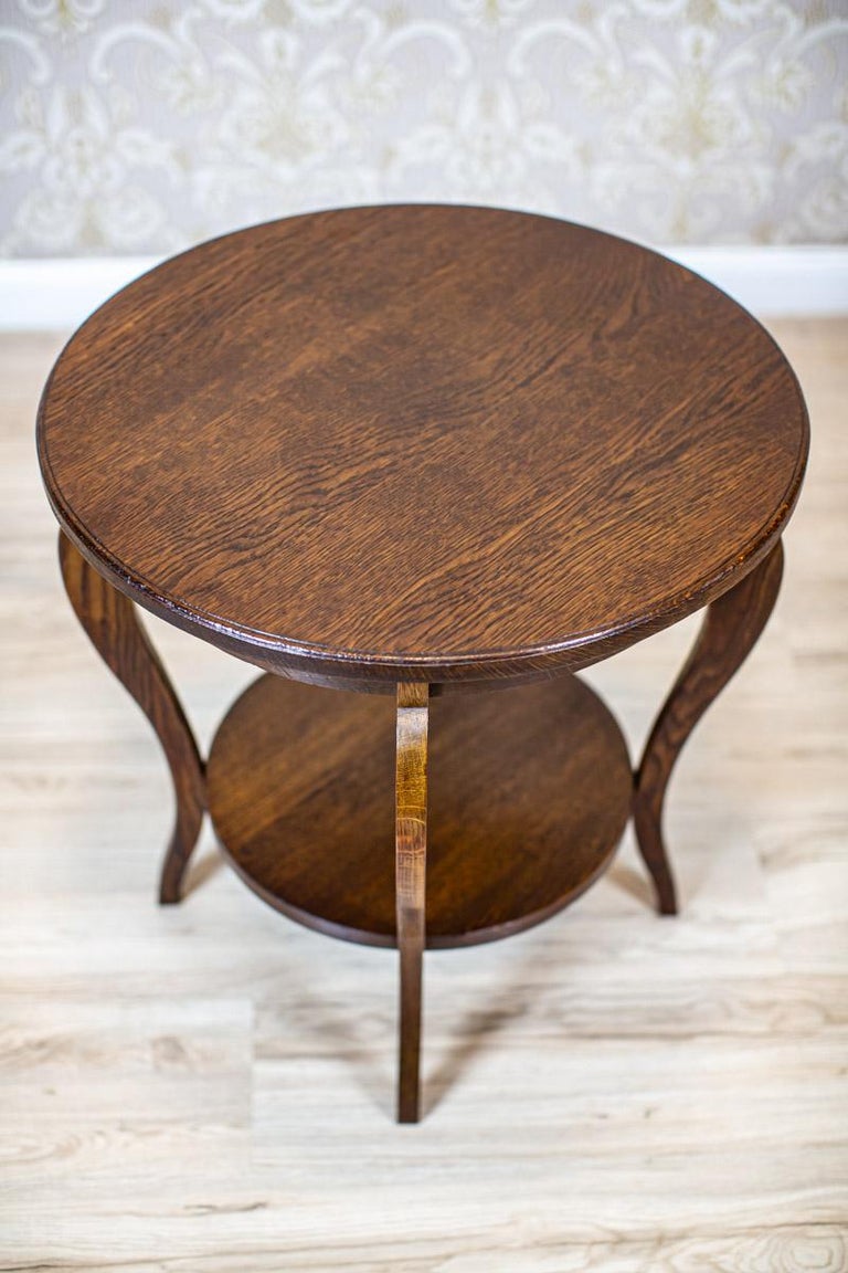 Round Oak End Table From the Early 20th Century at 1stDibs