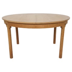 Vintage Round oak extendable dining table by Borge Mogensen for Karl Andersson, Denmark 