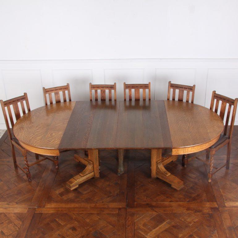 round oak extending table