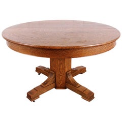 Round Oak Extending Dining Table