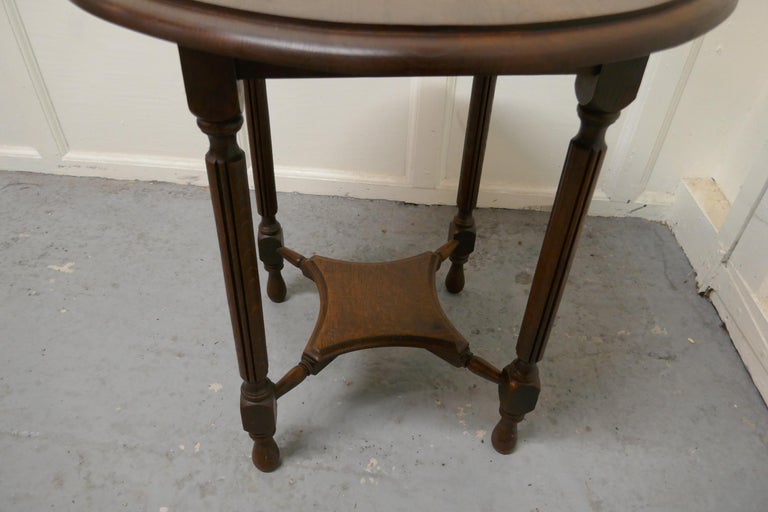 Victorian Round Oak Occasional Table, with Undertier For Sale