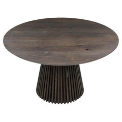 Round Oak Table, Charcoal