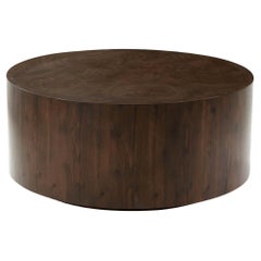 Table basse ronde en placage d'Oak Oak