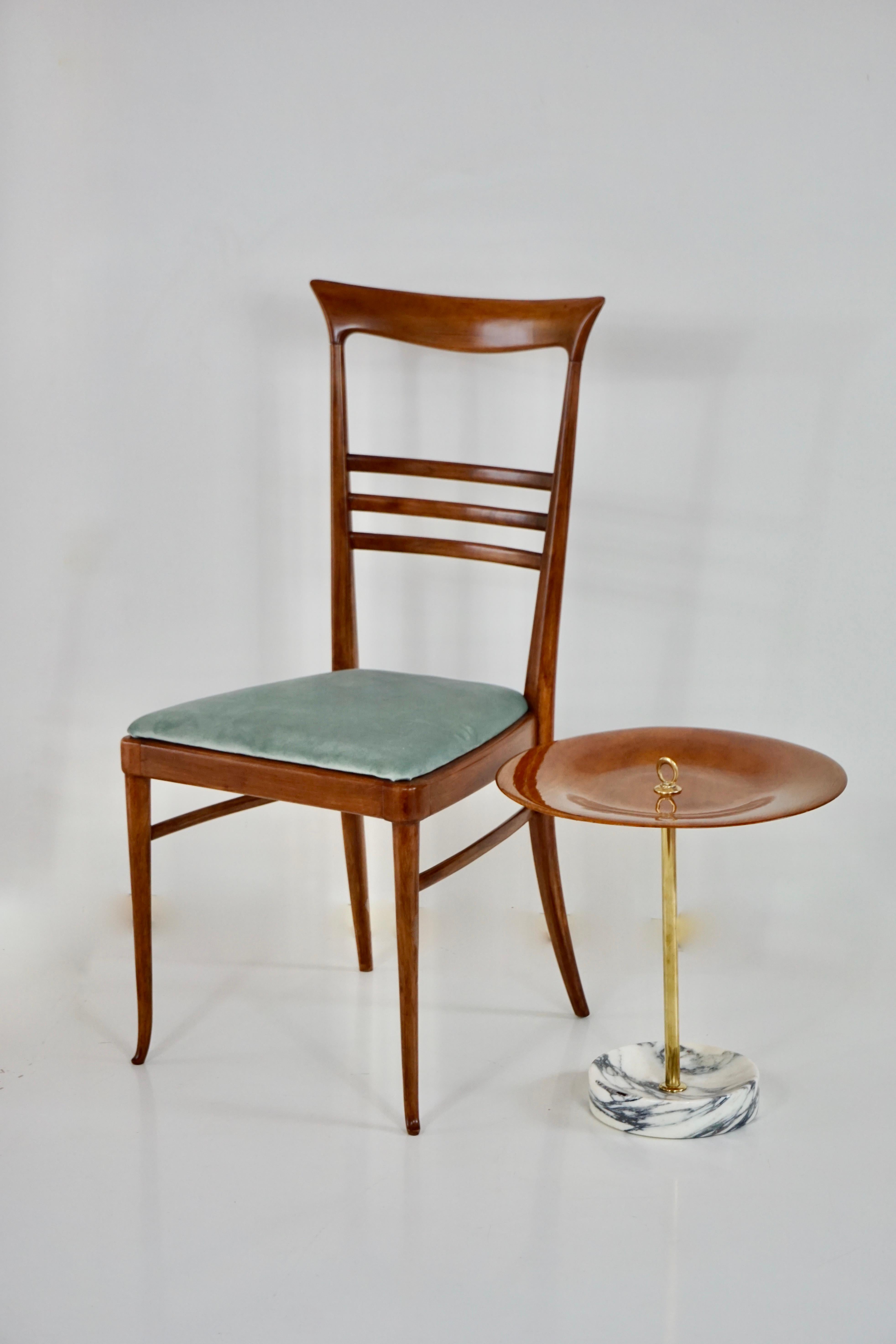 round occasional side table, ash, brass and marble C5 Lorenzo Ciompi, 2025 For Sale 5