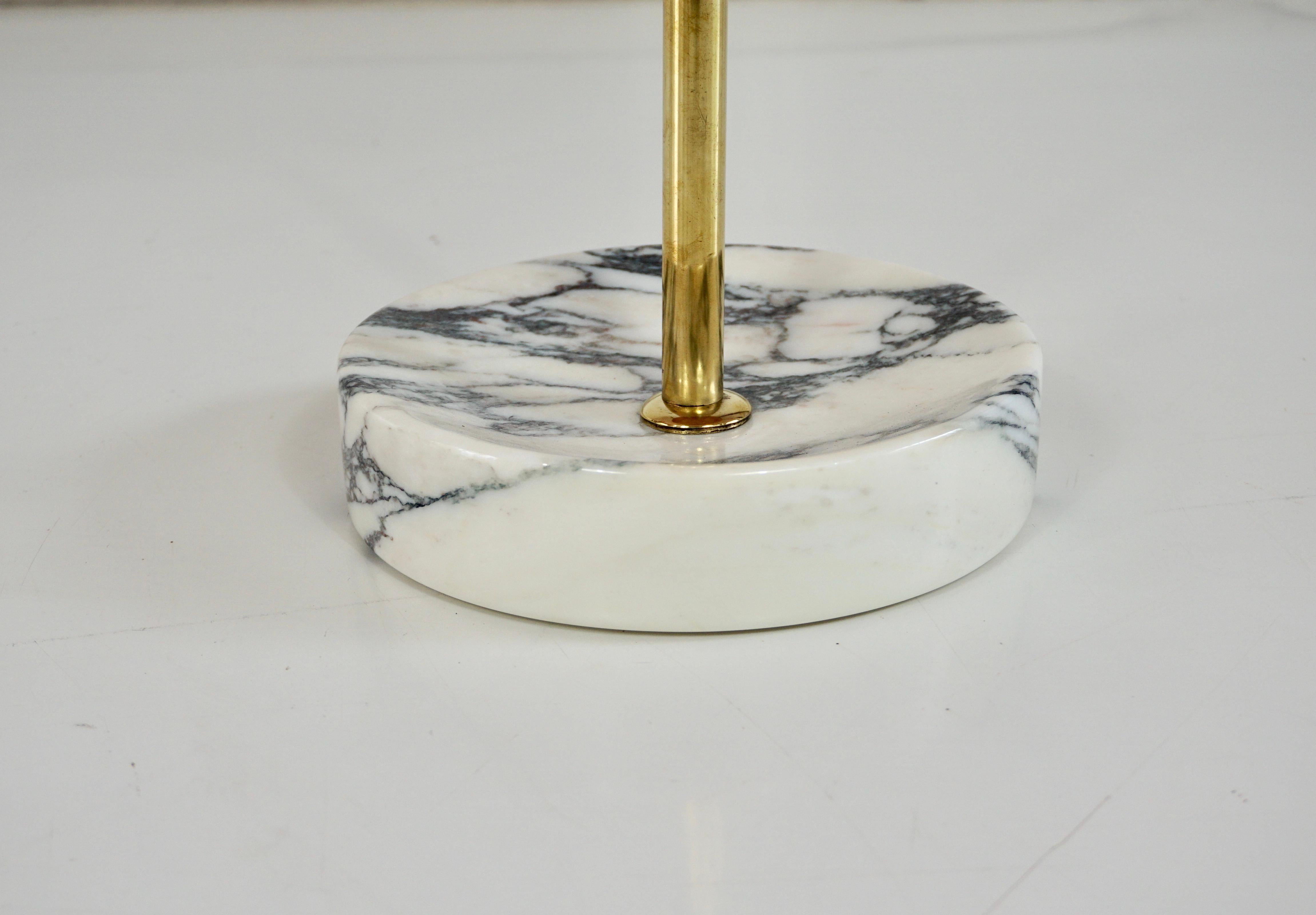 round occasional side table, ash, brass and marble C5 Lorenzo Ciompi, 2025 In New Condition For Sale In Rome, IT