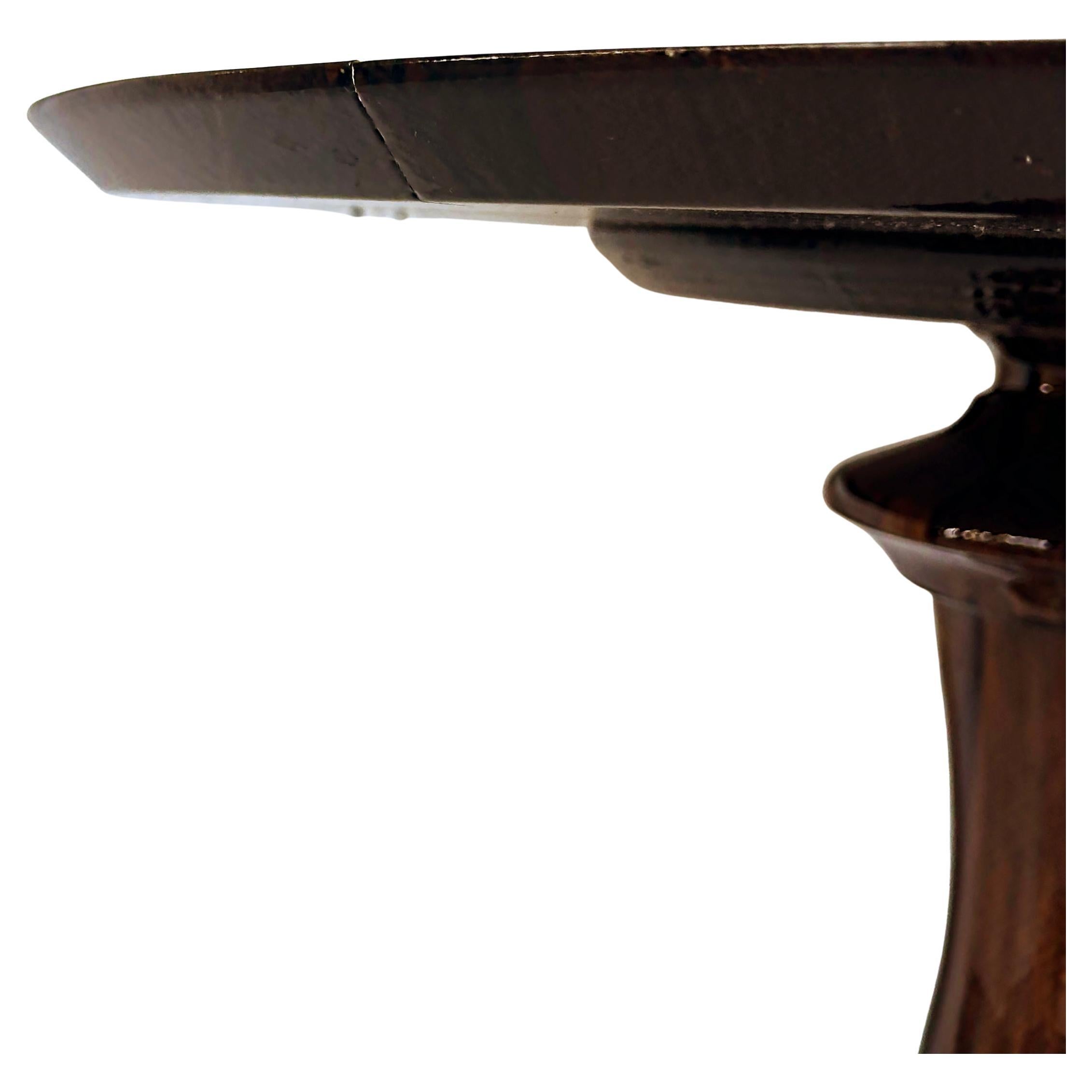 Round Occasional Table with Turned Pedestal Base, Chess or Tea Table For Sale 1
