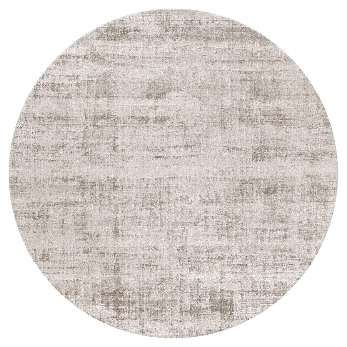 Artisan Hand-woven Off-White 250 Round Rug by Mohebban For Sale