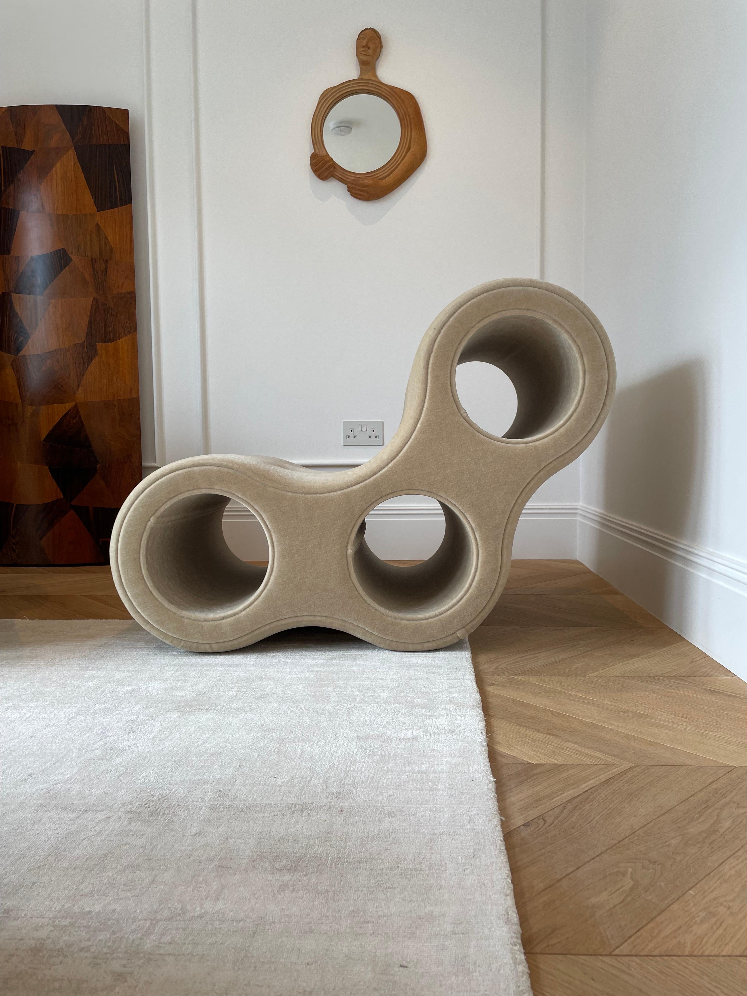 Danish 'Round One' Chairs by Leif Jorgensen, Mohair Velvet For Sale
