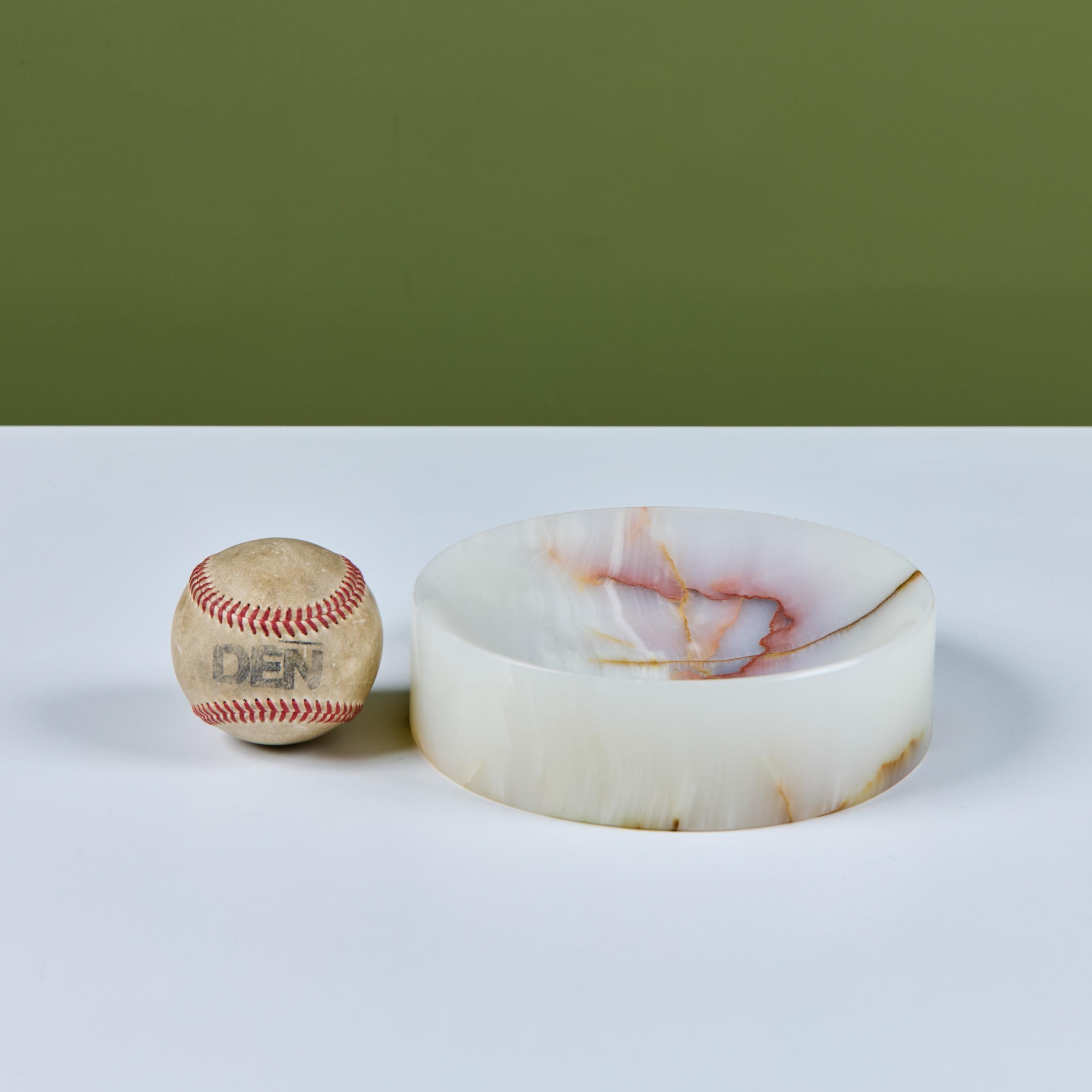 Organic Modern Round Onyx Ashtray For Sale