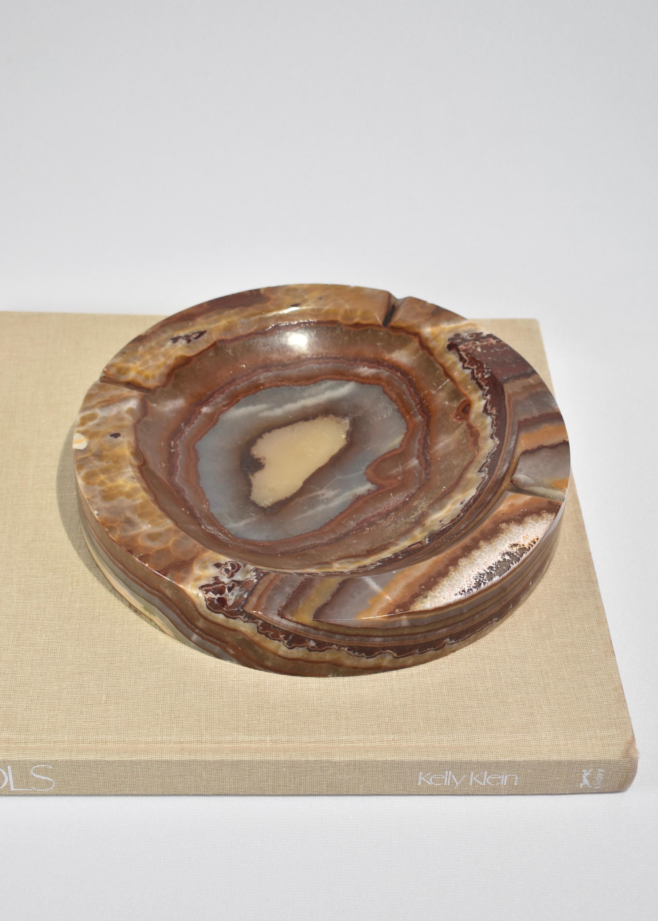 Vintage oversized carved onyx catchall or ashtray.