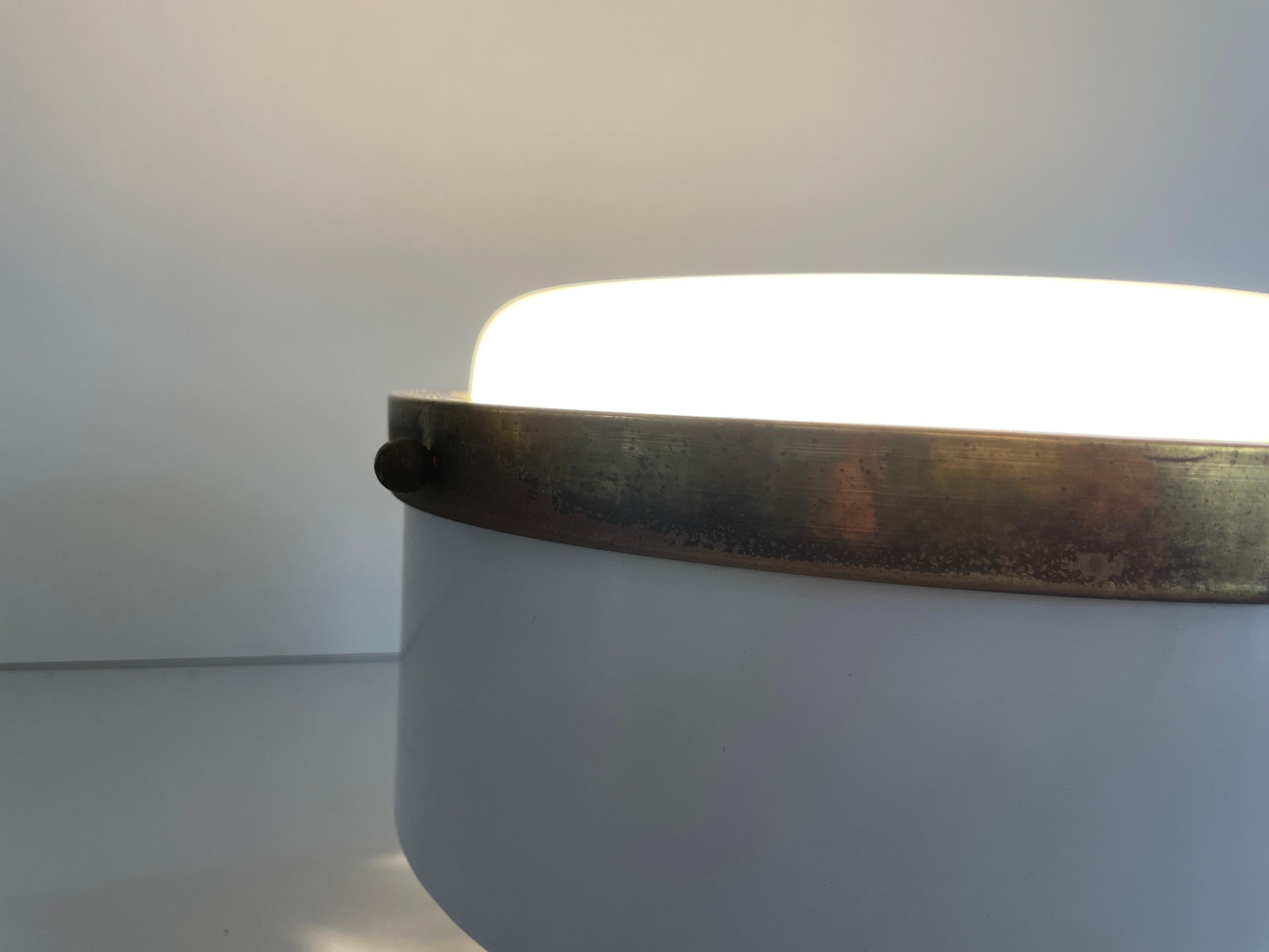 Empotrable redondo de cristal opalino de Minilumi Design, años 60, Italia en venta 8