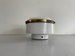 Round Opaline Glass Flush Mount Light by Minilumi Design, 1960s, Italy