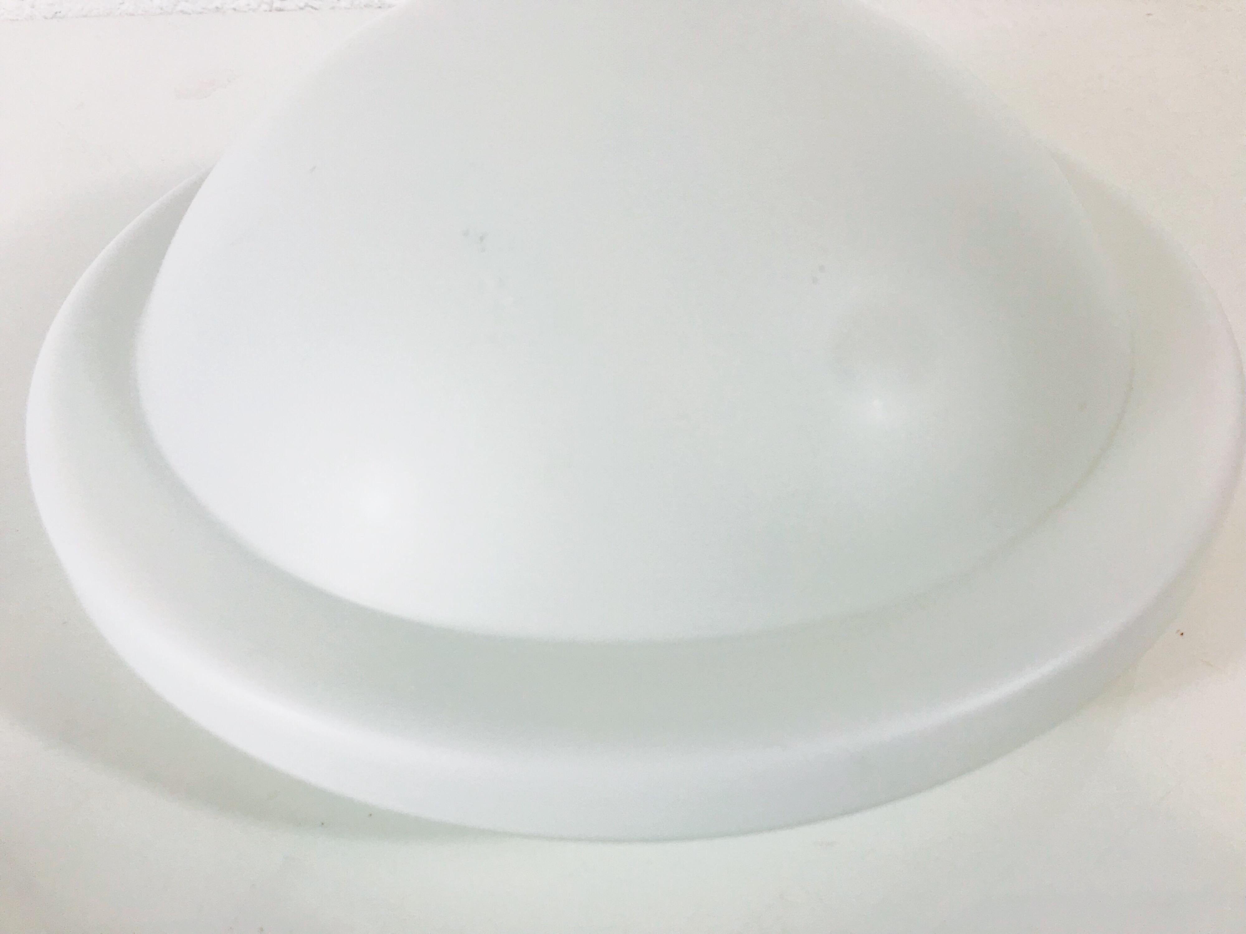 Round Opaque Glass Flush Mount by Peill and Putzler, 1970s, Germany In Good Condition In Hagenbach, DE