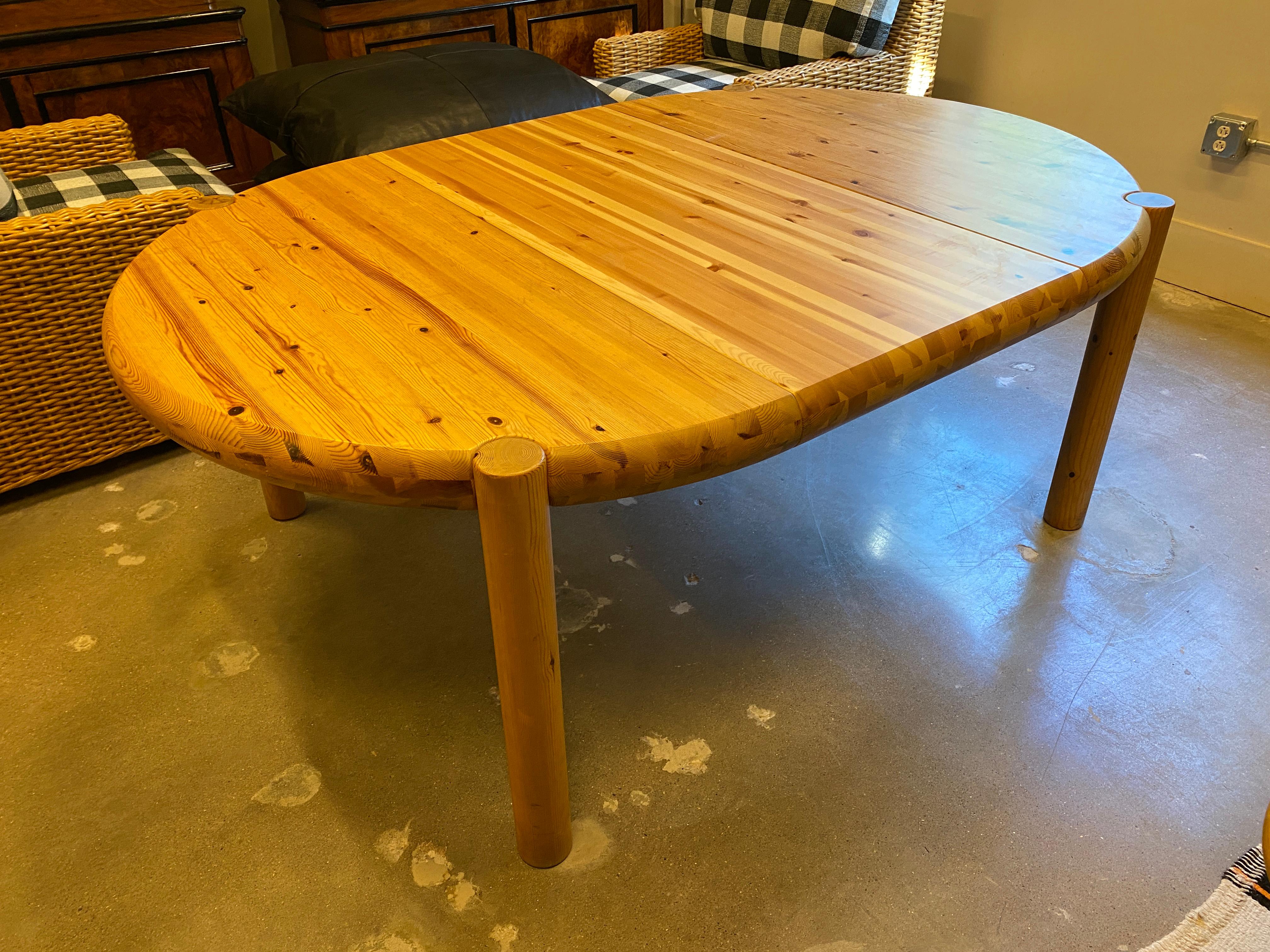 Round or Oval Dining Table with Leaf by Rainer Daumiller, Denmark, 1960s In Good Condition In Austin, TX