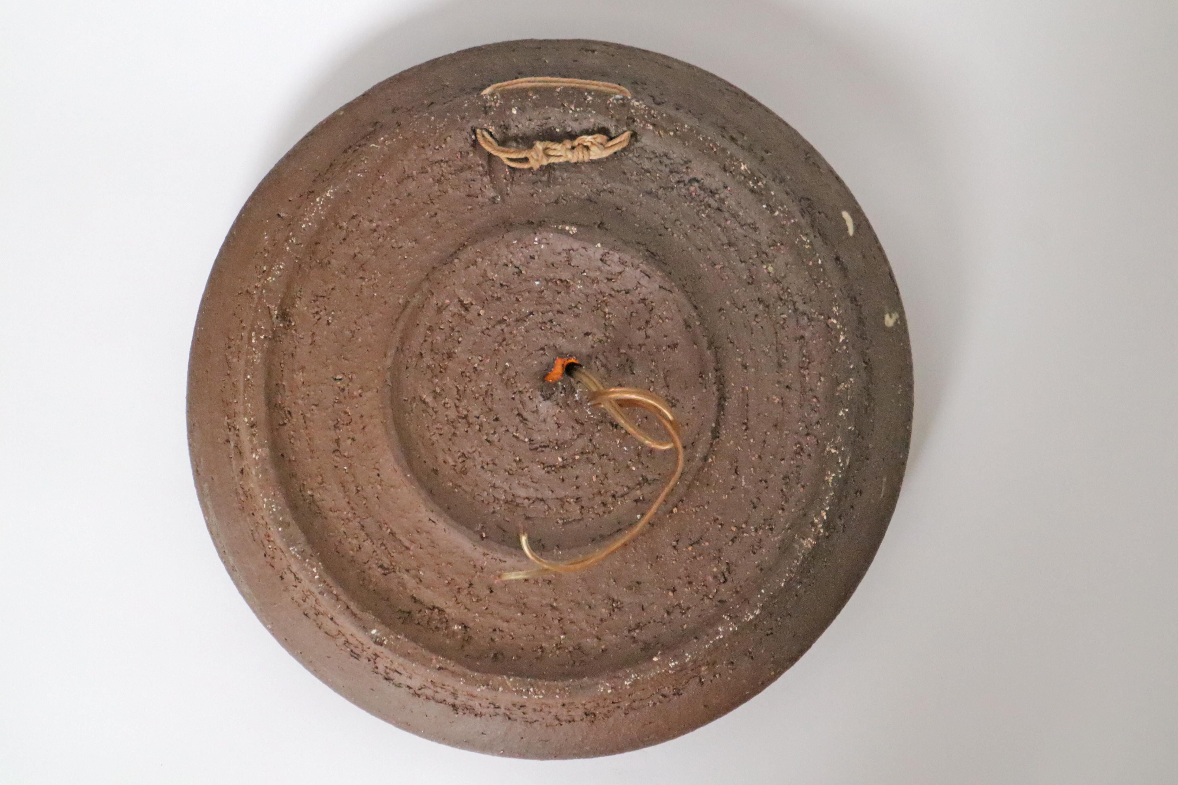 Round Orange Flower Sun Pottery Wall Lamp , Denmark. 1960s For Sale 7