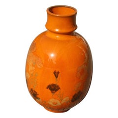 Round Orange Flower Vase Ernestine Salerno, 1960