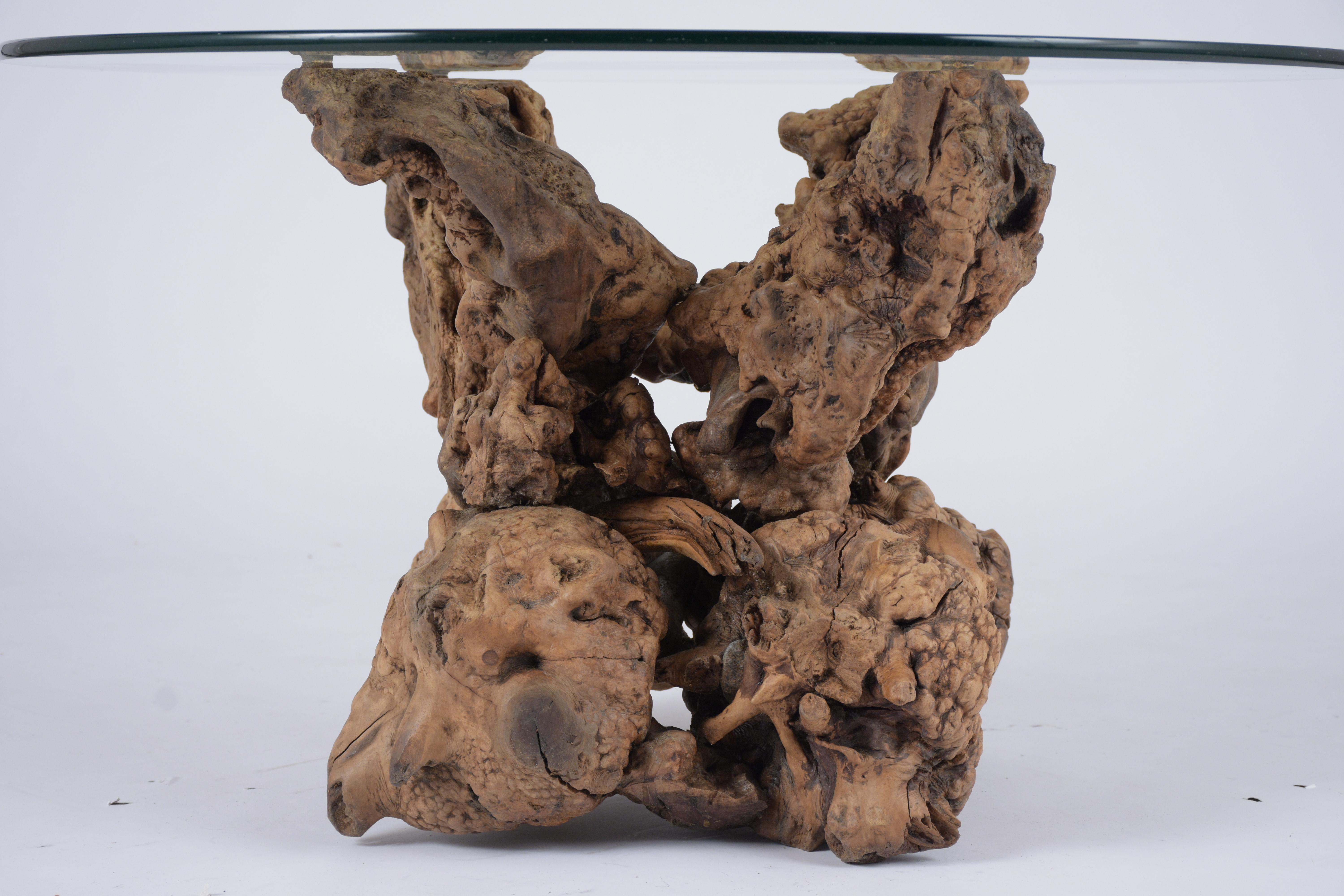 Carved Organic Root Side Table