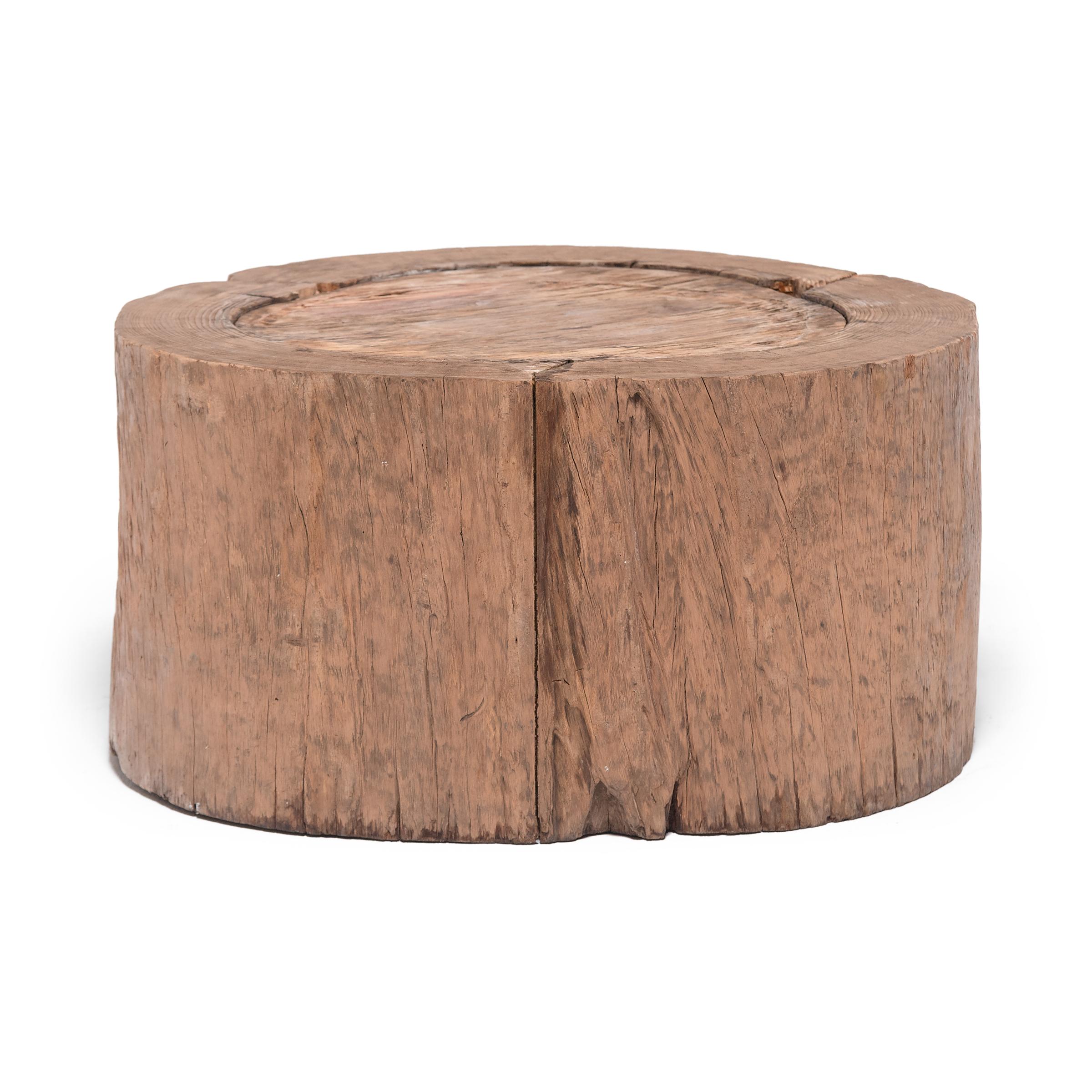 With organic, irregular form, this elmwood stump provided the perfect perch for a 19th century scholar. For centuries, roots, burls, and stump formations have been sources of creative inspiration for Chinese scholars and artists, exemplifying the