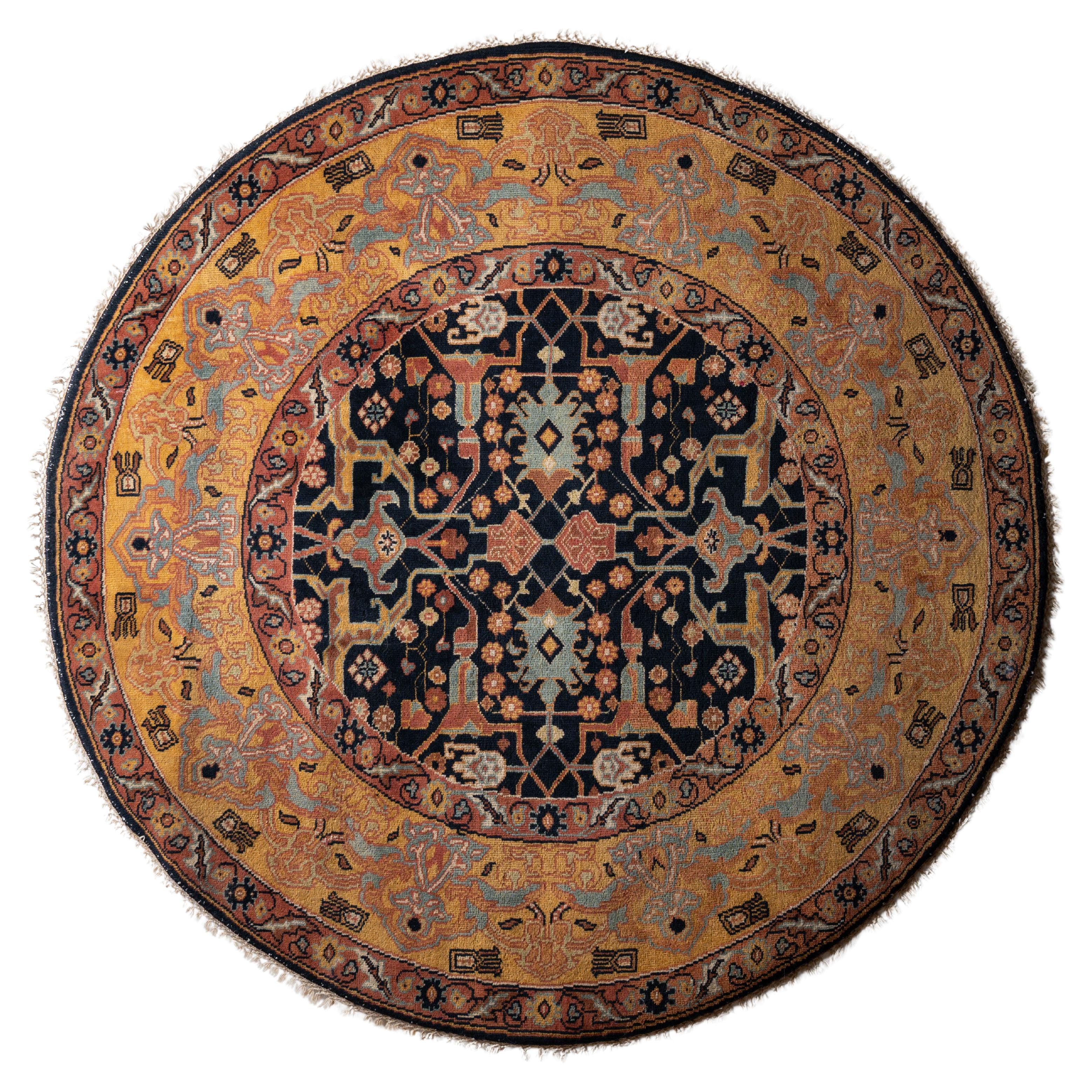 Round Indo-Persian Rug, c. 1960