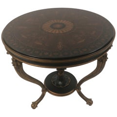 Round Ornately Painted Side Table by Speer Company