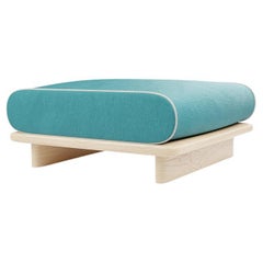 Round Ottoman Tilda with peacock velvet handcrafted by Murmurio