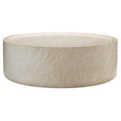 Table basse ronde d'extérieur, Model No, effet marbre, design moderne.