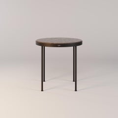 Round Patio Dining Table with Lacquered Stainless Steel Base