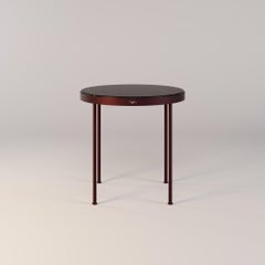 Refined Outdoor Dining Table with a Round Marble Surface