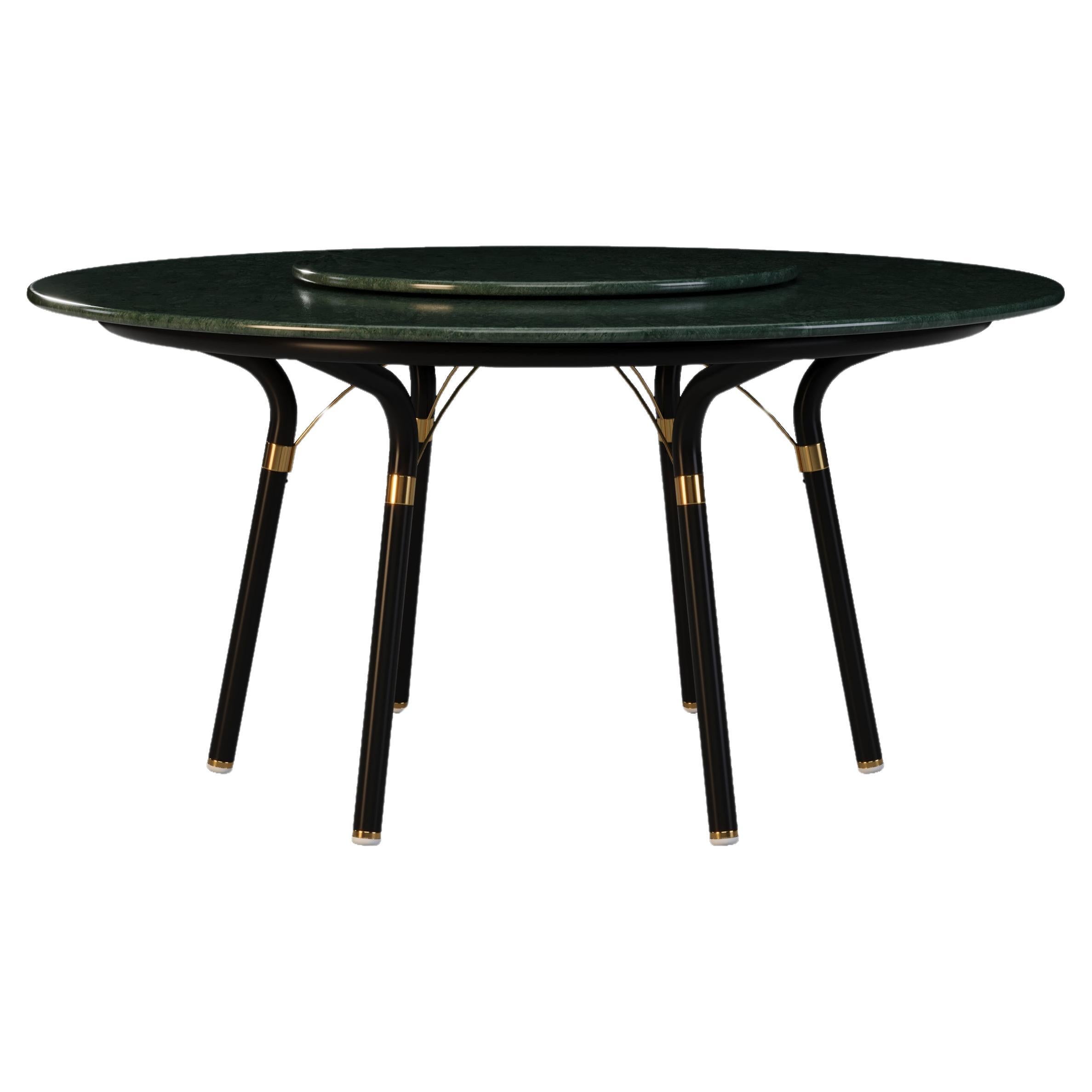 Table de salle à manger d'extérieur avec plateau en marbre