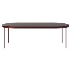 Round Patio Dining Table with Marble Surface