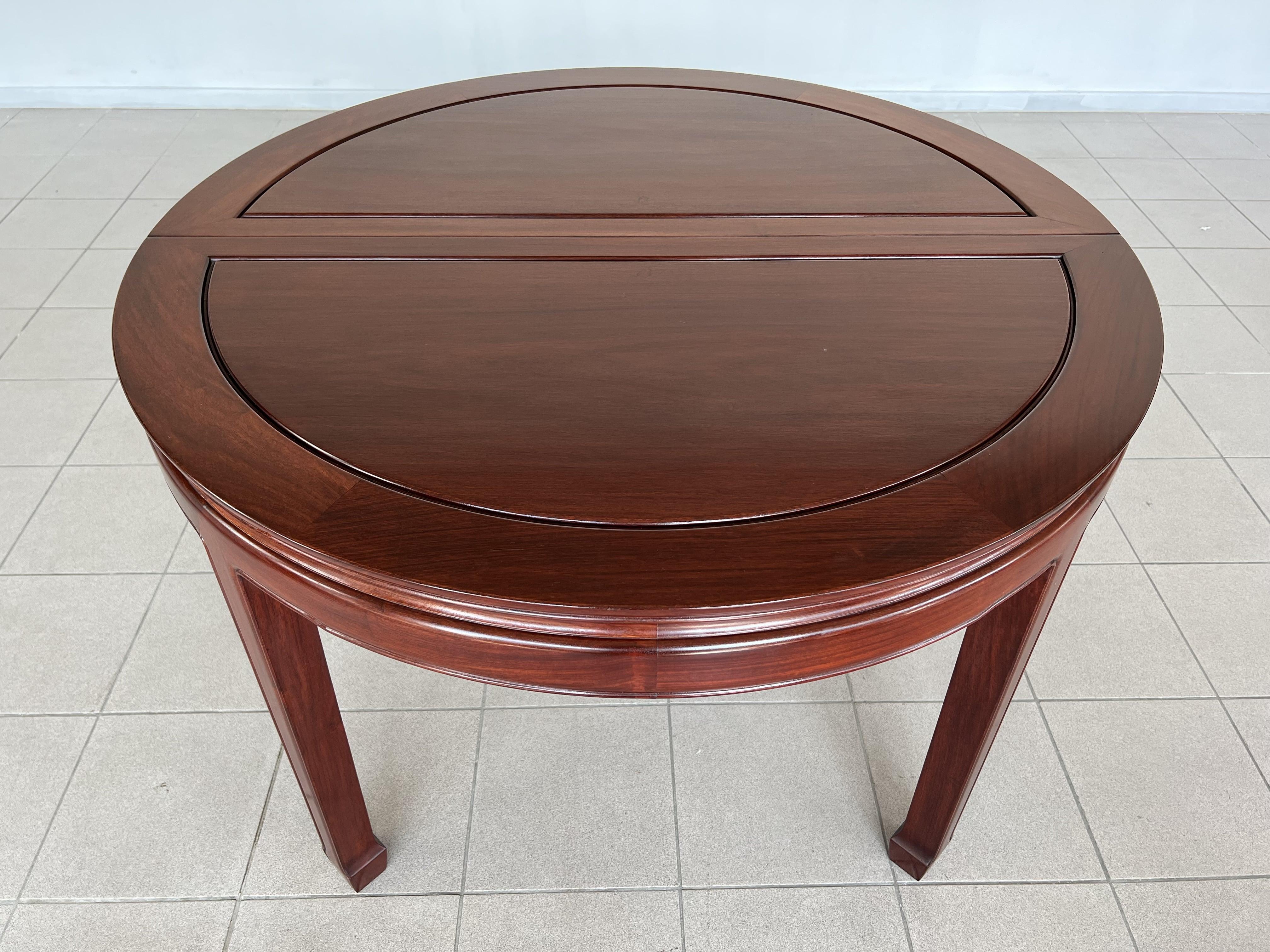 Round/Oval Chinese Ming Style Rosewood Extendable Dining Table For Sale 1