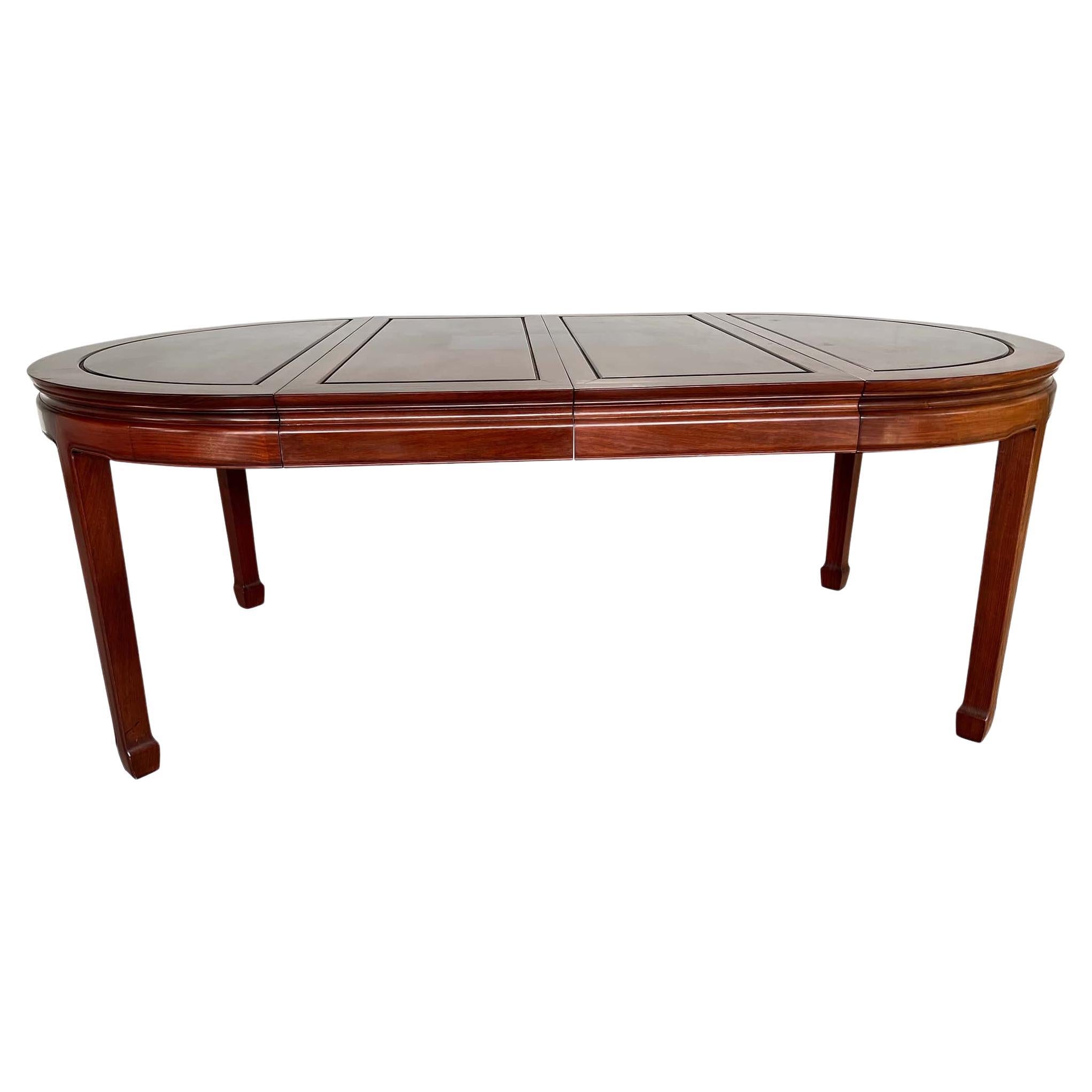 Table de salle à manger ronde/ovale extensible en bois de rose de style chinois Ming en vente