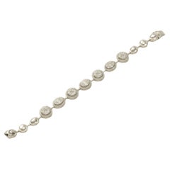 Rundes & ovales Halo-Diamanten-Tennisarmband aus 14 Karat massivem Gold (zertifiziert)
