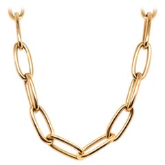 Round Oval Link Chain Choker Necklace 22 g
