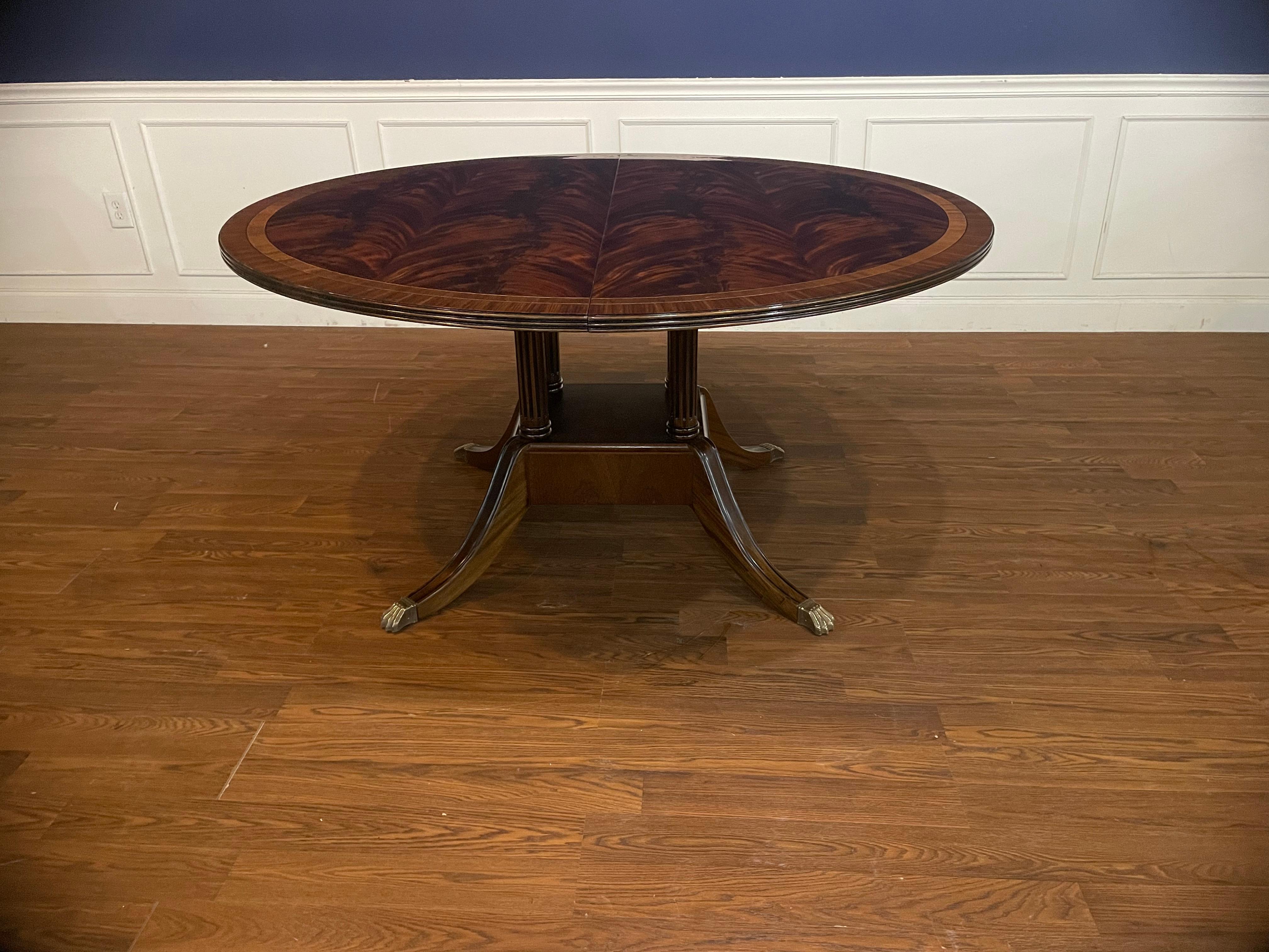 American Round/Oval Mahogany Georgian Style Single Pedestal Dining Table by Leighton Hall For Sale